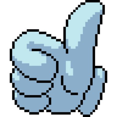 Vektör pikseli sanat başparmağı izole edilmiş çizgi film