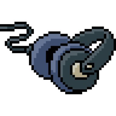 vektör piksel sanat kulaklık izole çizgi film