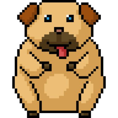 vektör piksel sanat köpeği yağı izole çizgi film