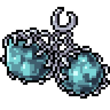 vektör pikseli küpe mücevher izole edilmiş çizgi film