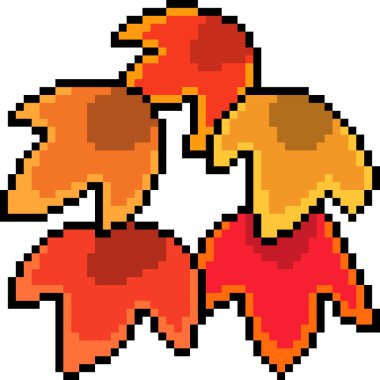 vektör piksel sanat akçaağaç yaprağı izole