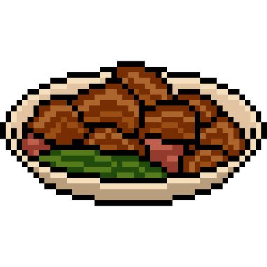 vektör piksel sanat yemeği çorbası izole edilmiş.