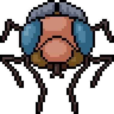 Vektör piksel sanatı izole edilmiş çizgi filmin önünde uç