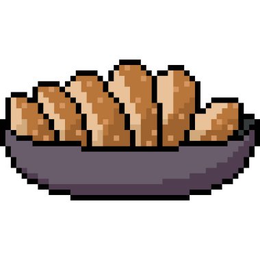 vektör piksel sanatı izole edilmiş ekmek çizgi filmi