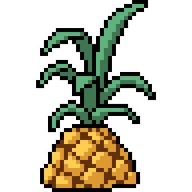 vektör piksel sanat ananas kesimi izole çizgi film