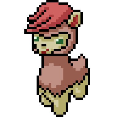 vektör piksel sanat punk alpaka izole cartoo