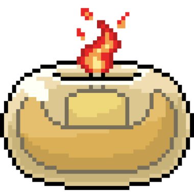 vektör pikseli sanat mumu cam izole çizgi film