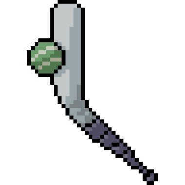 Vektör piksel sanat beyzbolu kırılmış izole çizgi film