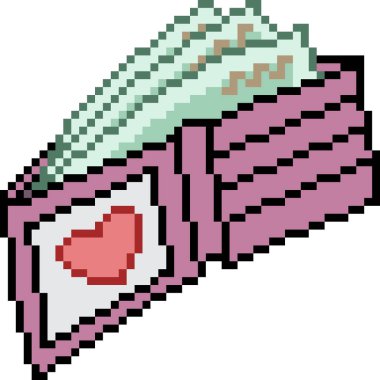 vektör piksel sanat cüzdanı aşkı izole