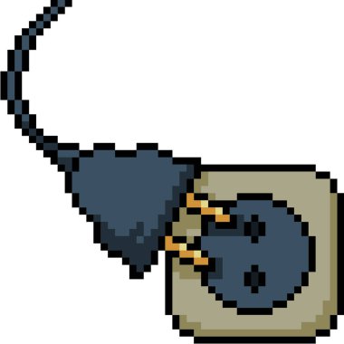 vektör piksel sanatı elektrik prizi izole edilmiş karbonat