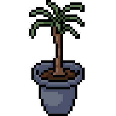 vektör piksel sanat palmiyesi izole çizgi film