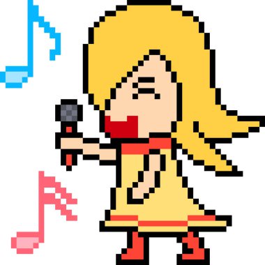 Vektör pikselli sanatçı kız izole edildi