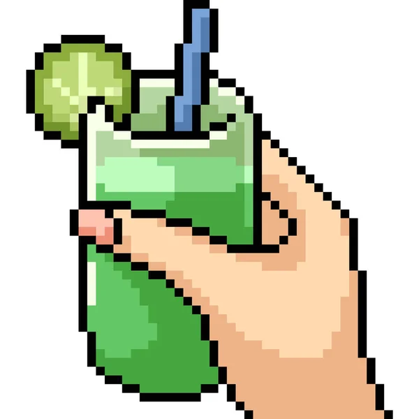 Vecteur Pixel Art Jus Boisson Isolé Dessin Animé — Image vectorielle