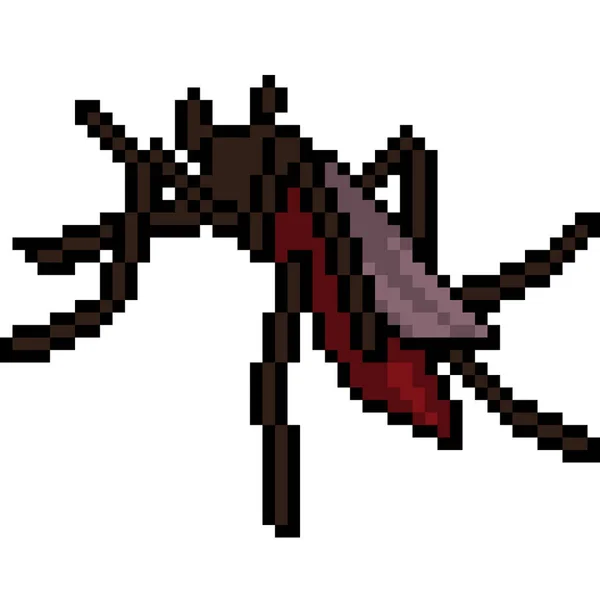 Vector Pixel Art Mosquito Isolated Cartoon — Stock Vector