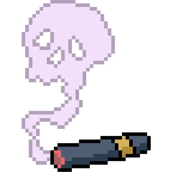 Vecteur Pixel Art Cigare Mort Isolé Cartoo — Image vectorielle