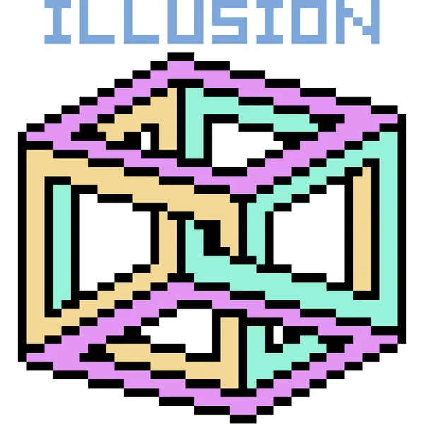 Vecteur Pixel Art Illusion Isolé — Image vectorielle
