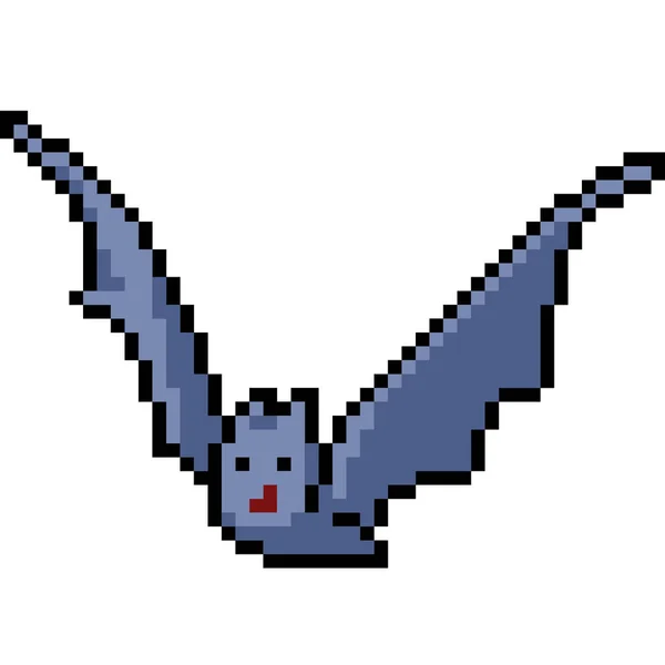 Vecteur Pixel Art Chauve Souris Isolé Dessin Animé — Image vectorielle