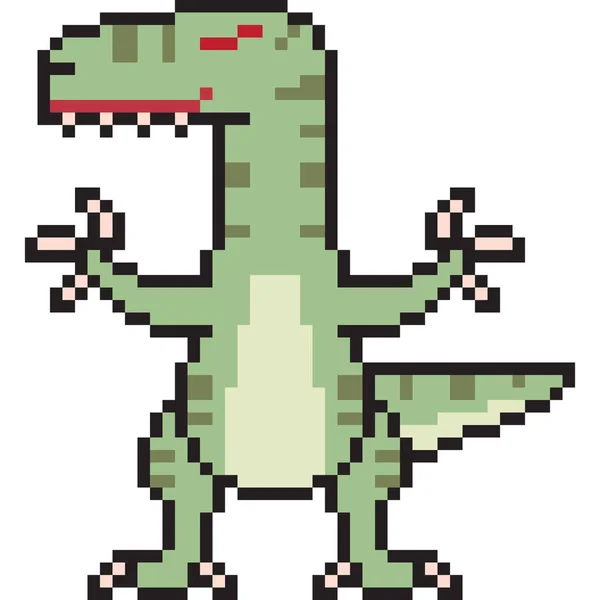 Vector Pixel Arte Dibujos Animados Raptor Aislado — Archivo Imágenes Vectoriales