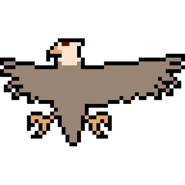 Vector Pixel Art Eagle Geïsoleerd — Stockvector