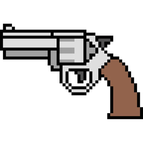 Vecteur Pixel Art Pistolet Magnum Isolé — Image vectorielle