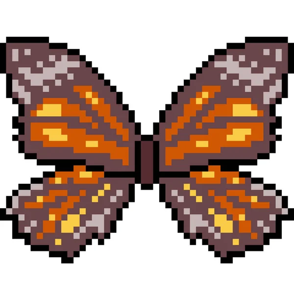 ベクトルピクセルアート蝶は — ストックベクタ