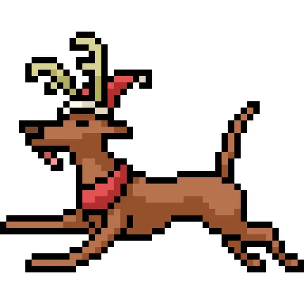 Векторная Пиксельная Собака Олень — стоковый вектор