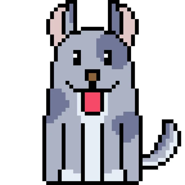 Vector Pixel Kunst Hond Geïsoleerd — Stockvector
