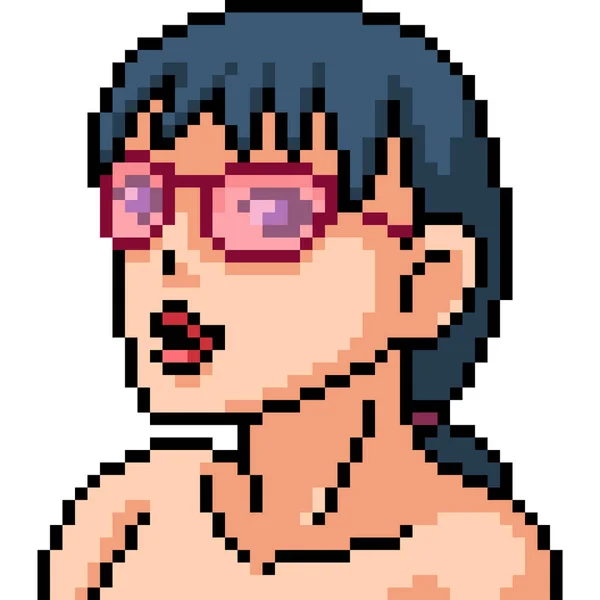 Vector Pixel Arte Mujer Sexy Dibujos Animados Aislados — Vector de stock
