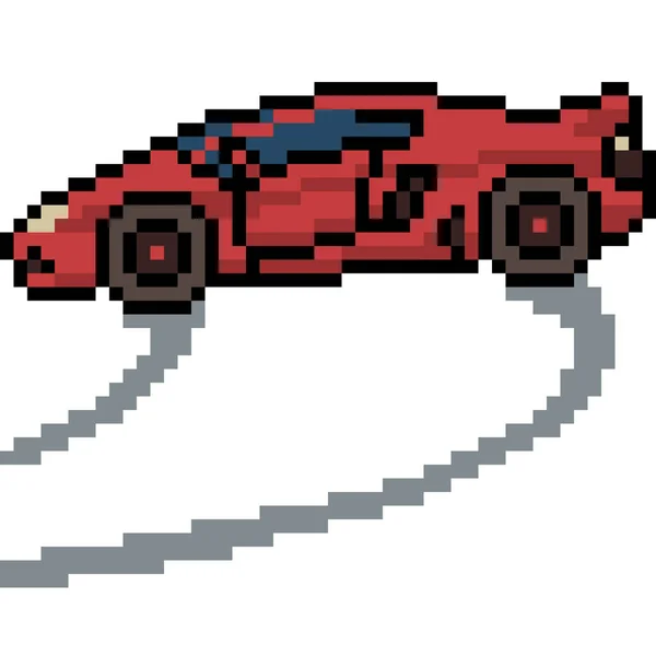 Vector Pixel Kunst Sport Auto Geïsoleerde Cartoon — Stockvector