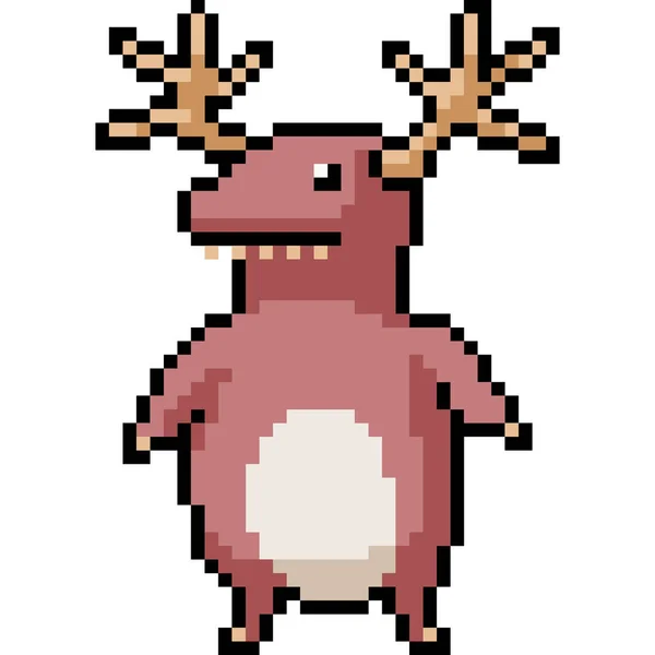 Vektör piksel sanat geyik canavarı karikatür izole