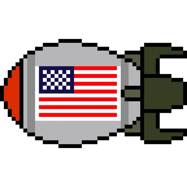 Vector Pixel Art Misiles Nucleares Aislados — Vector de stock