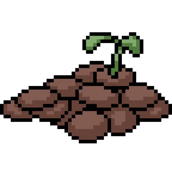 Vektor Pixel Výtvarné Rostliny Semeno Izolované Kreslené — Stockový vektor