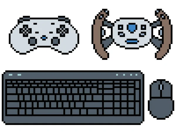 Pixel Art Gaming Controller — Stock Vector