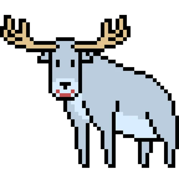 Vecteur Pixel Art Cerf Animal Isolé — Image vectorielle