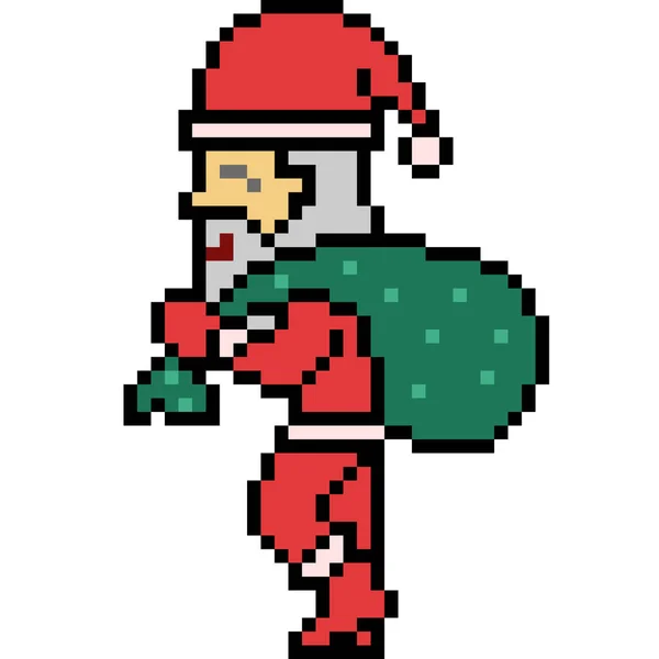 Pixel Vetorial Arte Santa Claus Isolado — Vetor de Stock