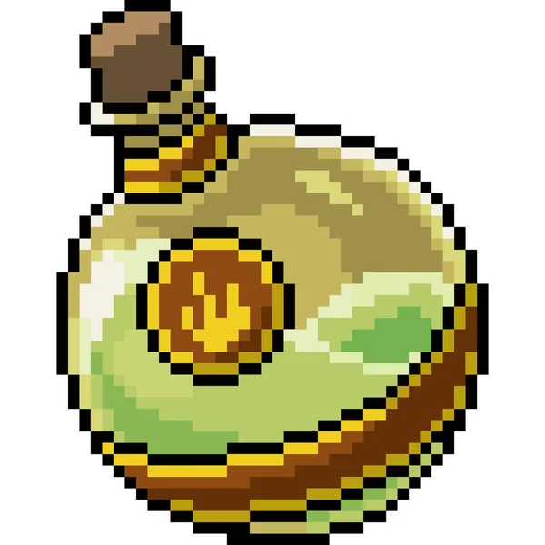 Vecteur Pixel Art Potion Bouteille Isolé Dessin Animé — Image vectorielle