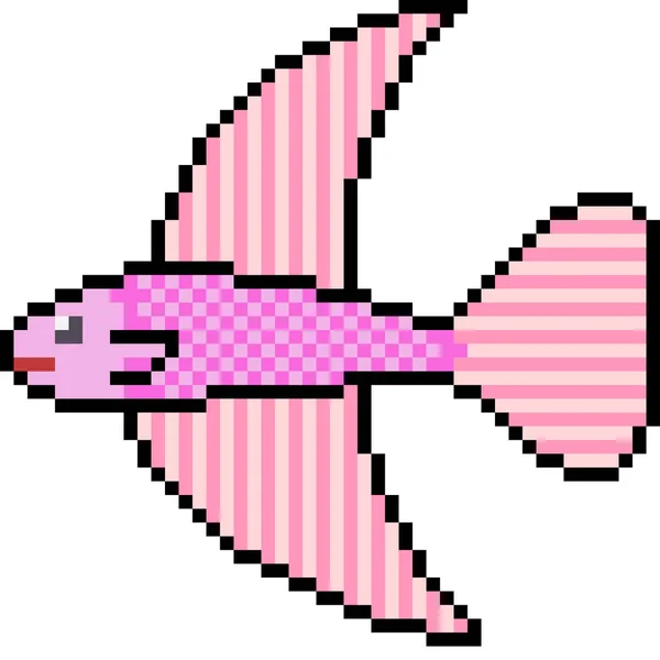 Vector Pixel Art Fish Isolated — Stock Vector