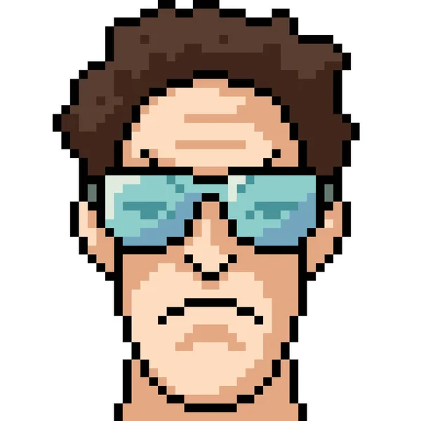 Διάνυσμα Pixel Τέχνης Θυμωμένος Άνθρωπος Απομονωμένο Κινούμενα Σχέδια — Διανυσματικό Αρχείο