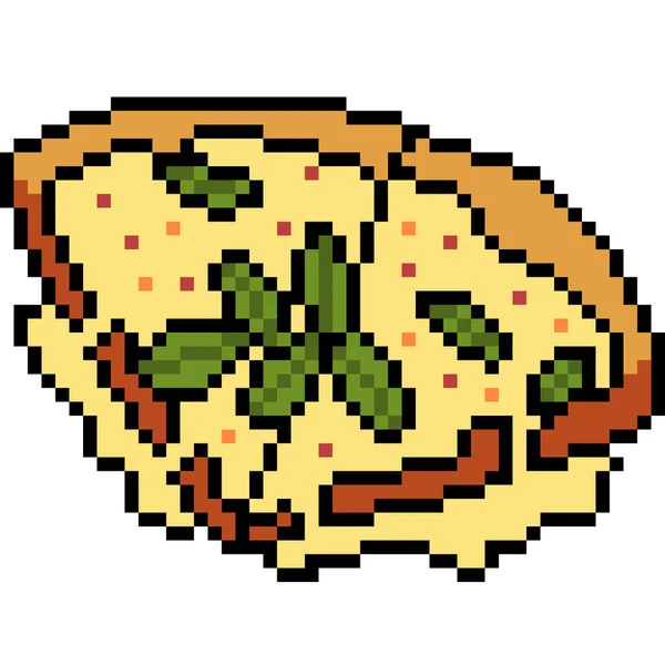 Векторный Пиксельный Арт Пицца Сыр Изолирован — стоковый вектор