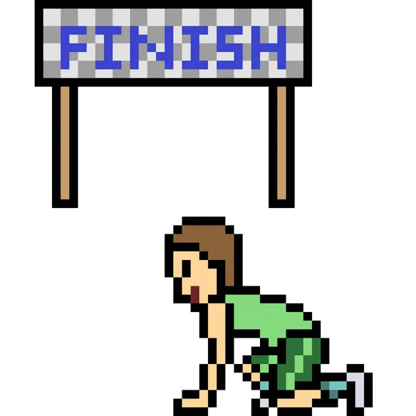 Vecteur Pixel Art Running Sport Isolé — Image vectorielle