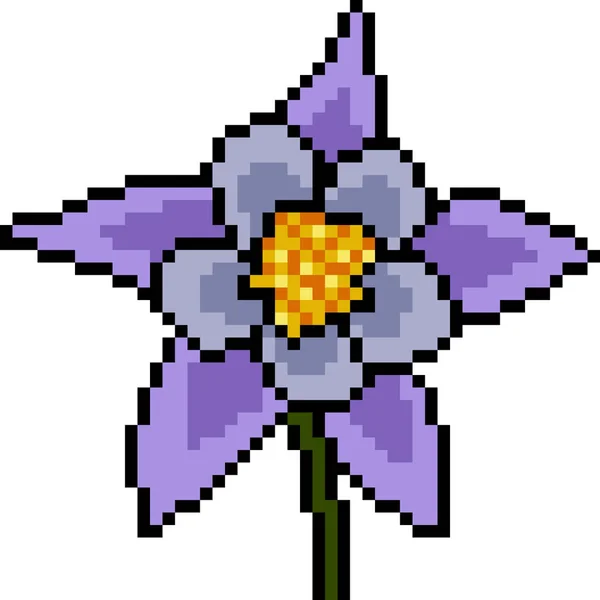 Wektor Pixel Sztuka Kwiat Pojedynczy Kreskówka — Wektor stockowy