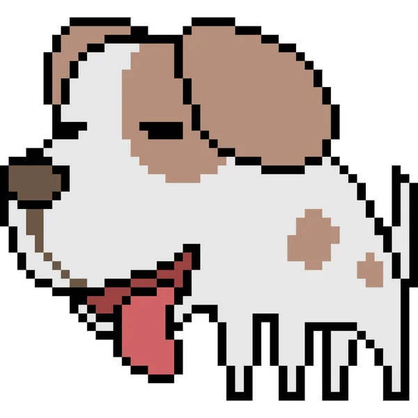 Vector Pixel Kunst Hond Geïsoleerd — Stockvector