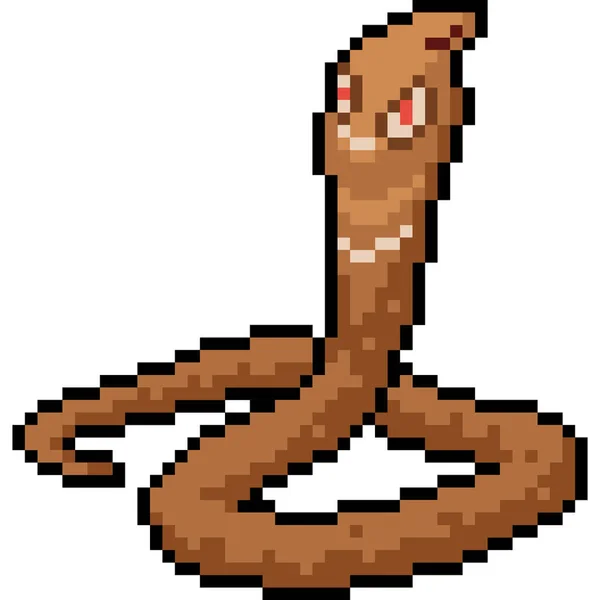 Vettore Pixel Art Serpente Isolato Cartone Animato — Vettoriale Stock