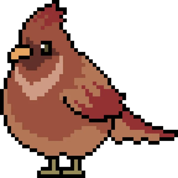 Vector Pixel Arte Pájaro Grasa Aislada — Vector de stock