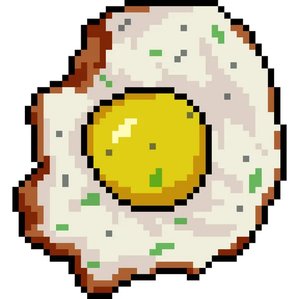Vector Pixel Art Fried Egg Isolated Cartoon — Stock Vector