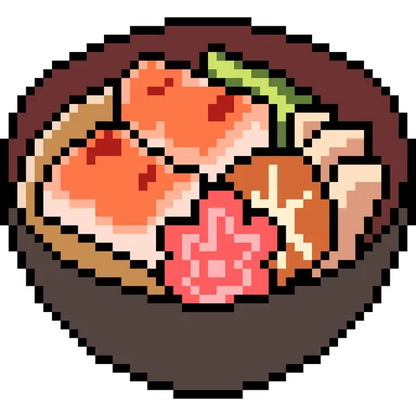 Διανυσματική Pixel Τέχνη Σούπα Τροφίμων Απομονωμένη — Διανυσματικό Αρχείο