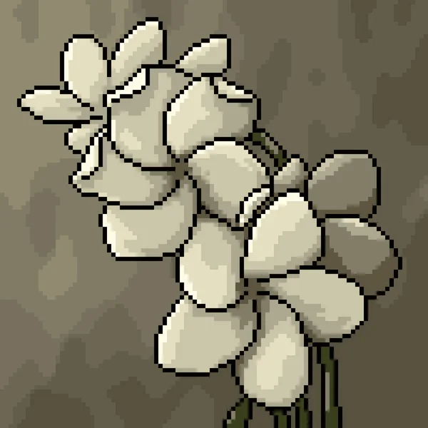 Pixelkonst Konstnärlig Blommande Blomma — Stock vektor