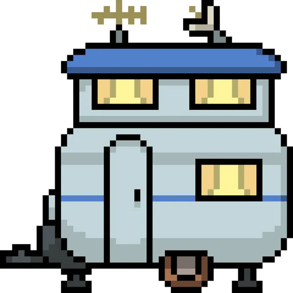 Vektör pikselli araba evi karikatürü izole edildi