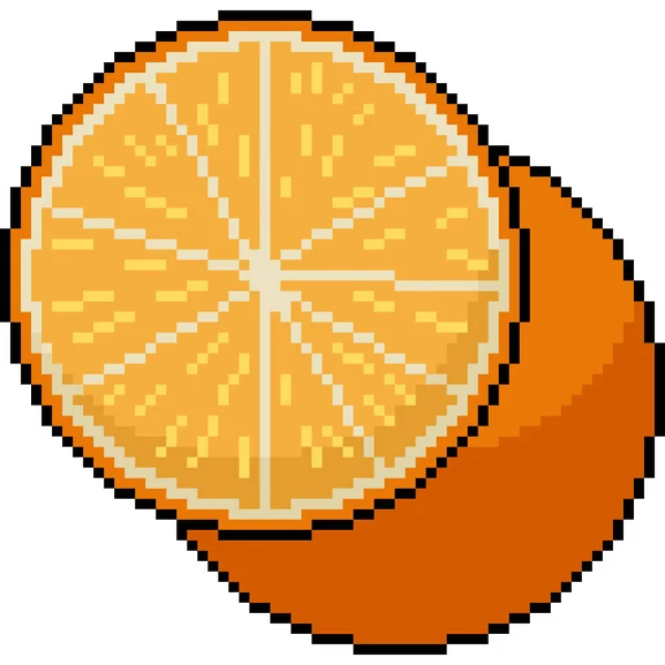 ベクトルピクセルアート孤立オレンジカット — ストックベクタ