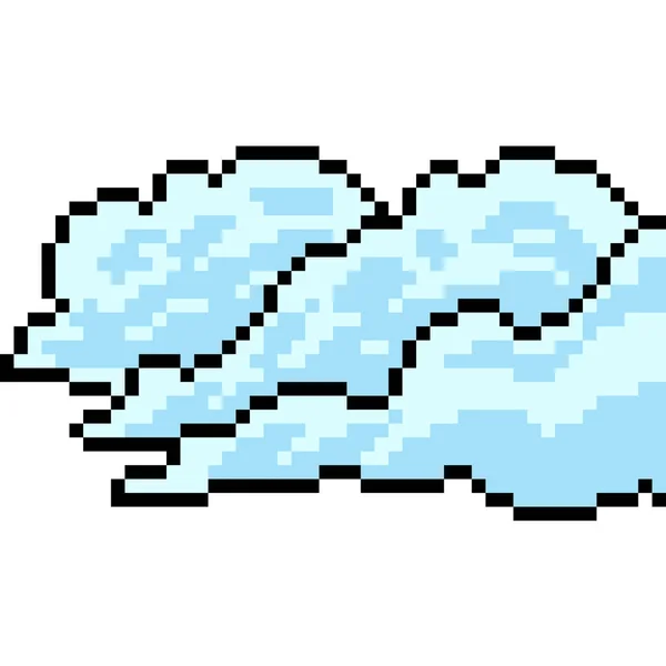 Vector Pixel Arte Cielo Nube Dibujos Animados Aislados — Vector de stock